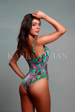 Load image into Gallery viewer, Coral Lateral Pleat One Piece